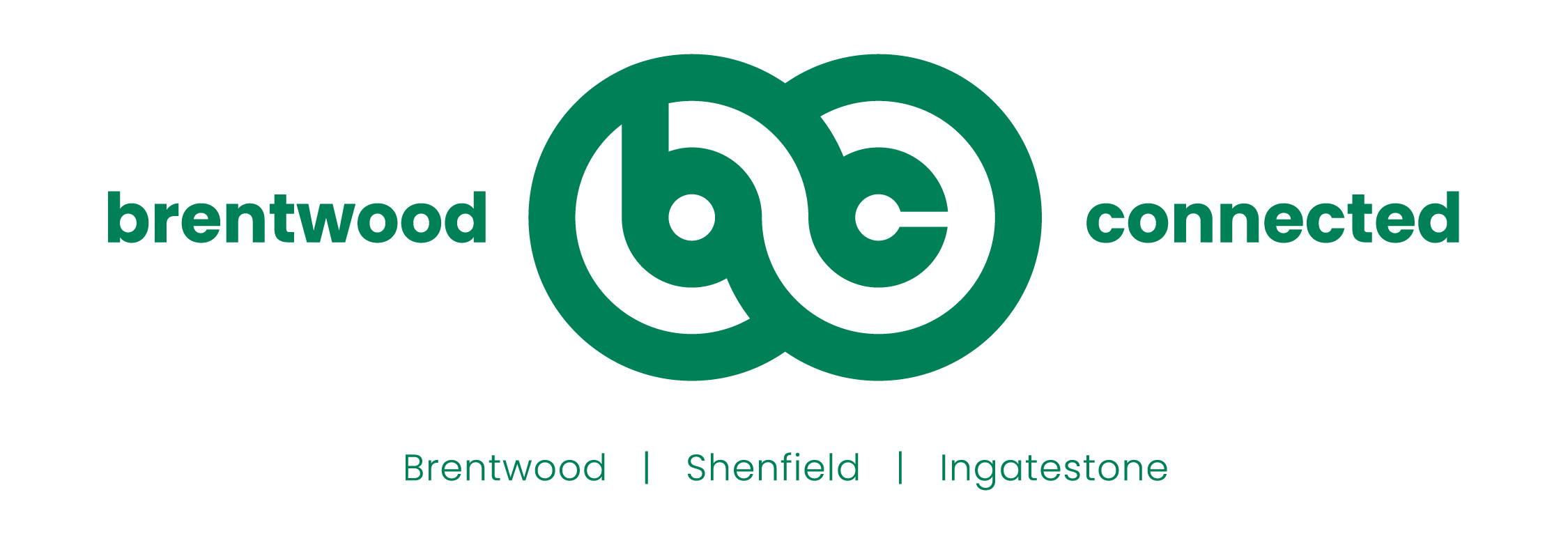 Brentwood Connected logo, strapline Brentwood, Shenfield and Ingatestone